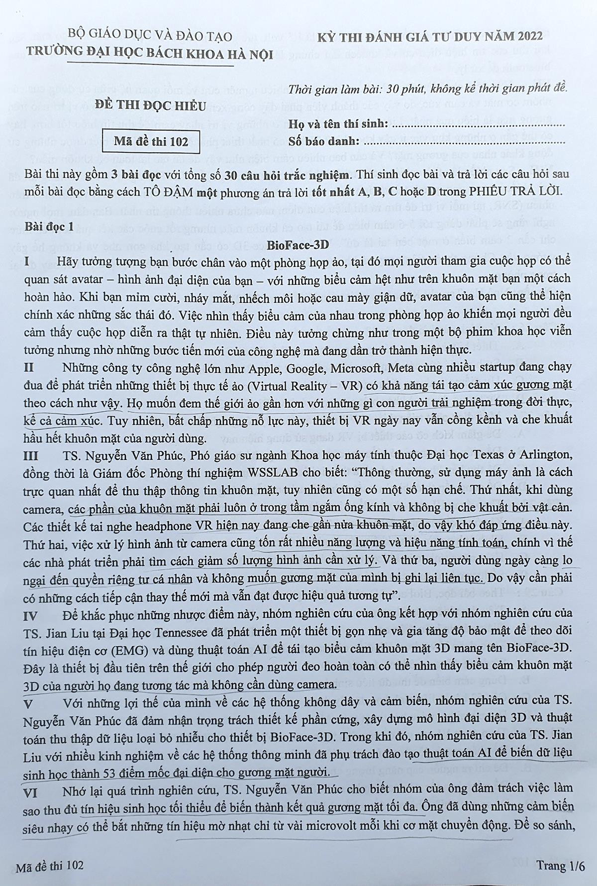 Đề thi đánh giá tư duy của Đại học Bách khoa Hà Nội dài 18 trang - 5