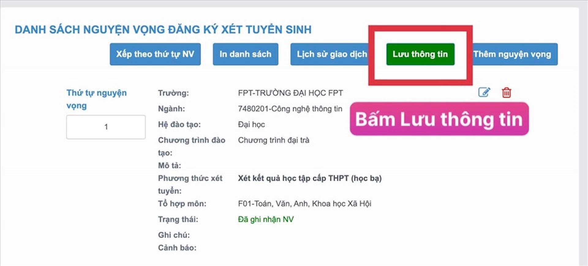 9 bước quan trọng khi đăng ký nguyện vọng xét tuyển đại học trực tuyến - 9
