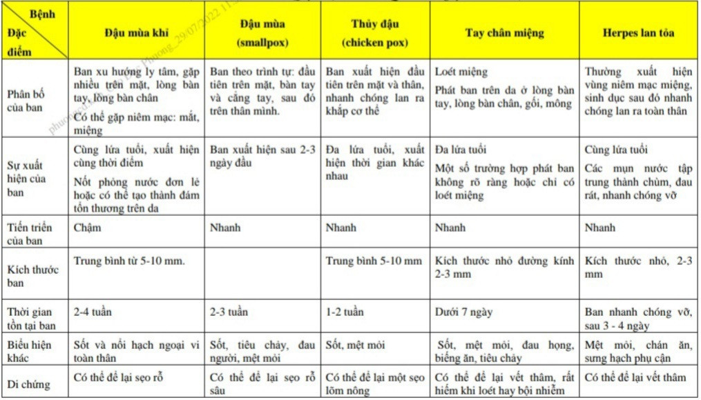 Phân biệt đậu mùa khỉ với thủy đậu, tay chân miệng - 1