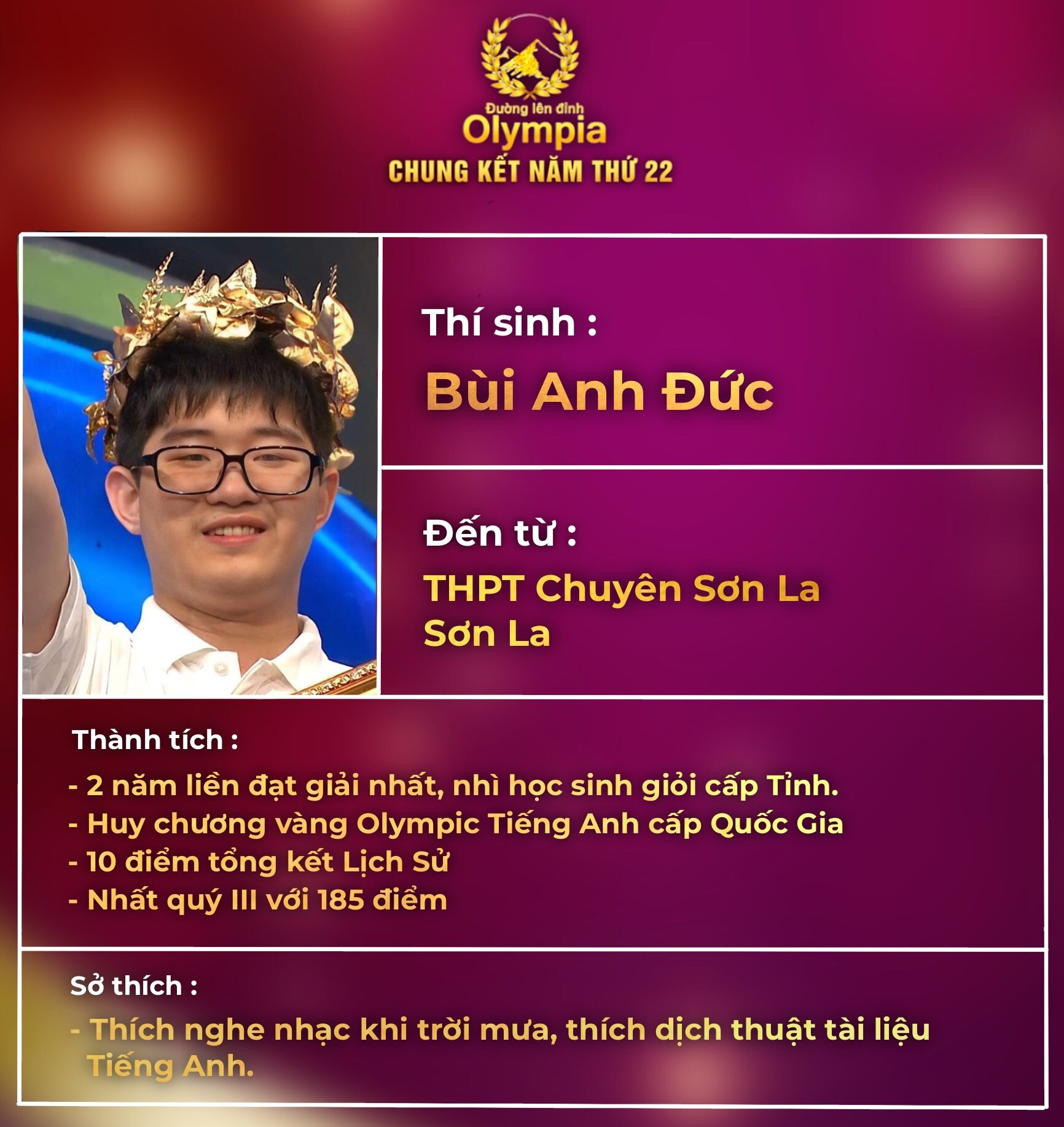 Thành tích ấn tượng của 4 thí sinh thi đấu chung kết Đường lên đỉnh Olympia 2022 - 3