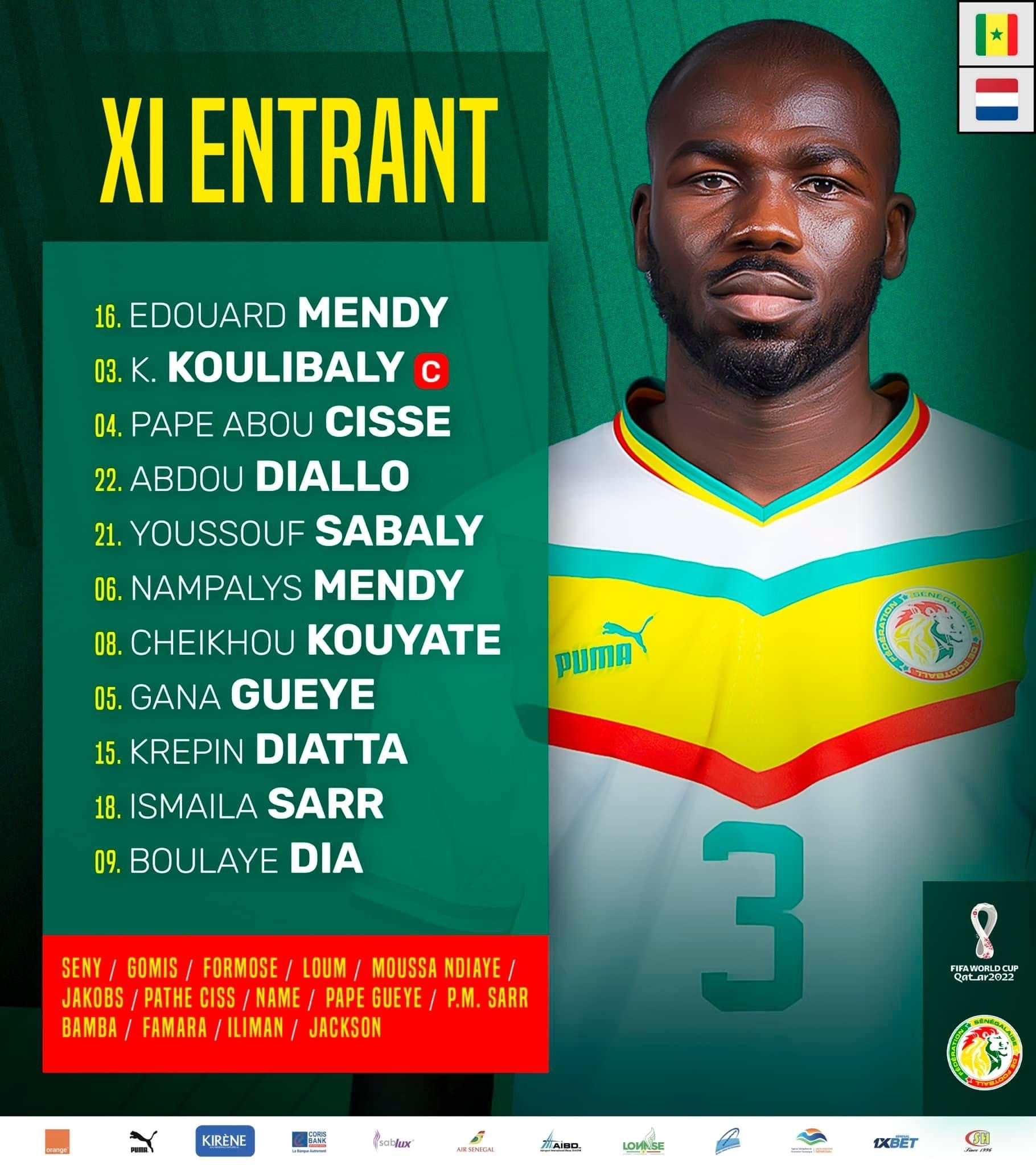 Senegal có nhiều cầu thủ đang chơi tại châu Âu như Mendy, Kouyate, Koulibaly, Sarr,...