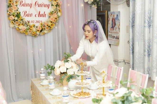 Đám cưới ca sĩ Bằng Cường – Bảo Anh: Cô dâu nổi bật với màu tóc tím - 1