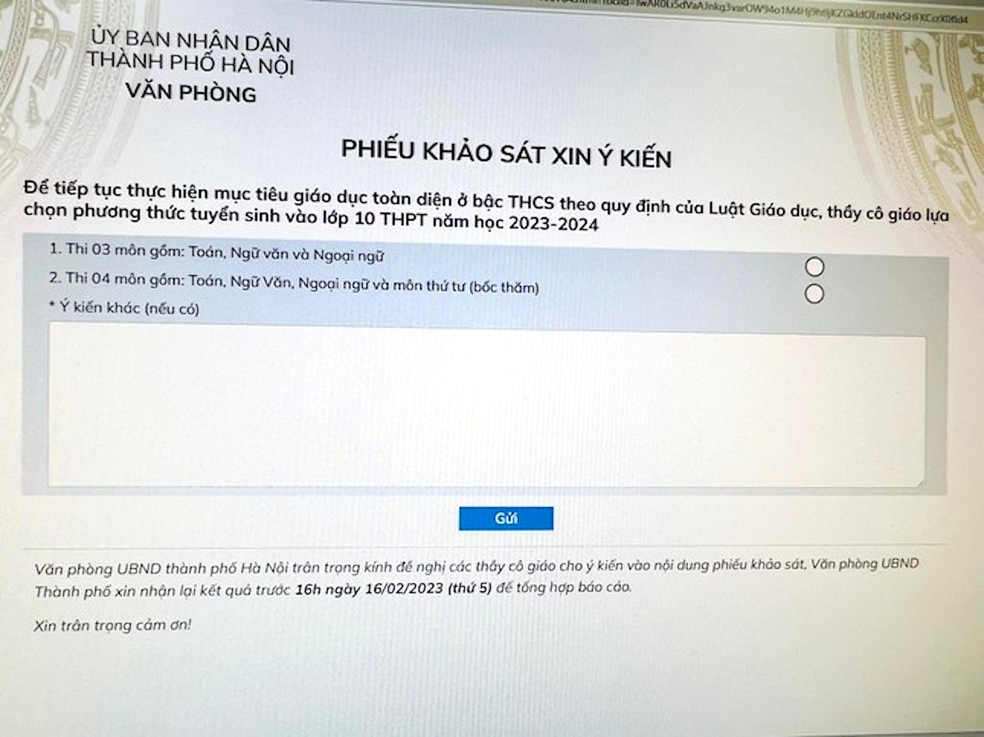 Tuyển sinh lớp 10: Hà Nội khảo sát lấy ý kiến thi 3 hay 4 môn - 1