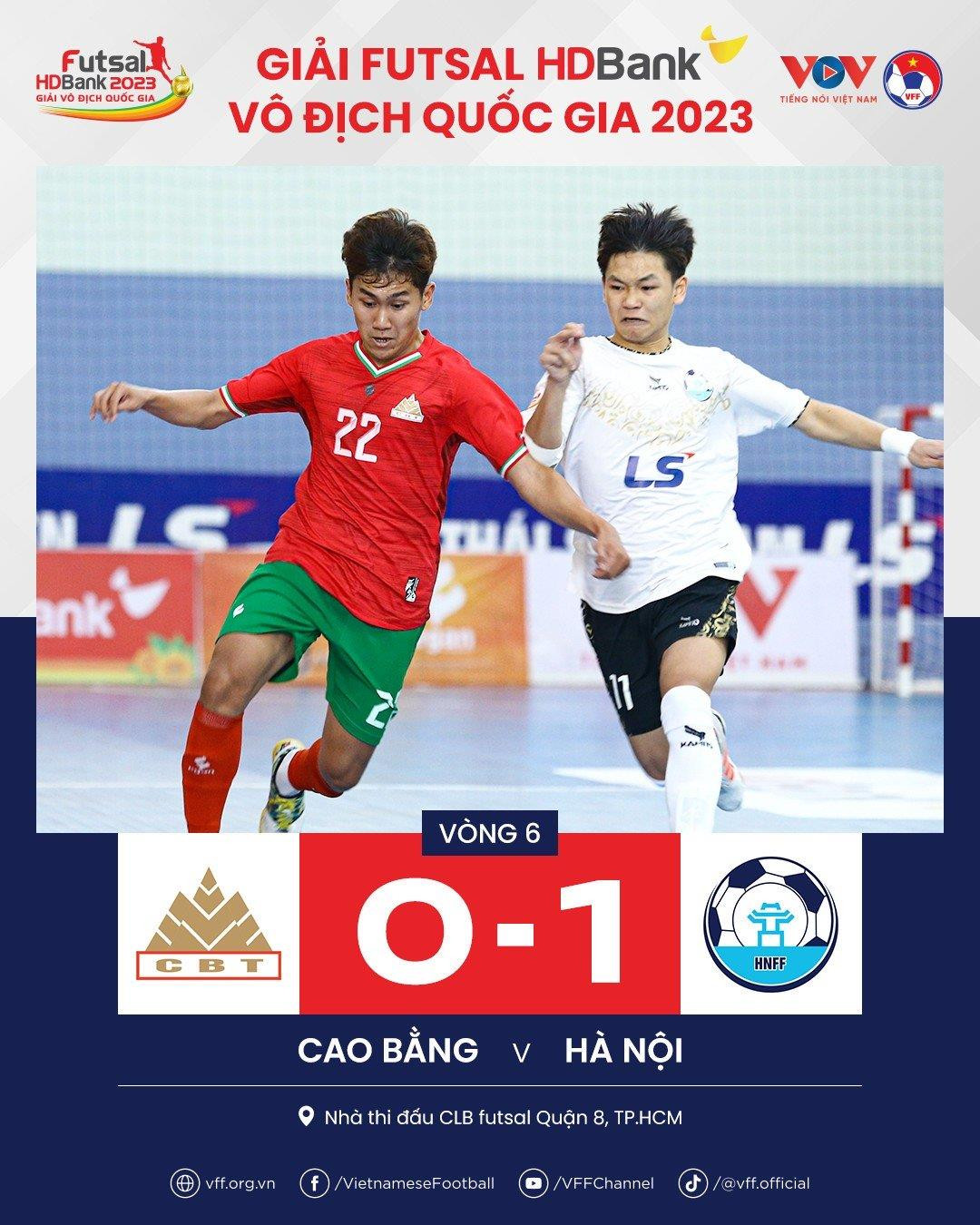 Vòng 6 Futsal HDBank VĐQG 2023: Hà Nội ôm trọn 3 điểm, Sahako thua đậm - 1