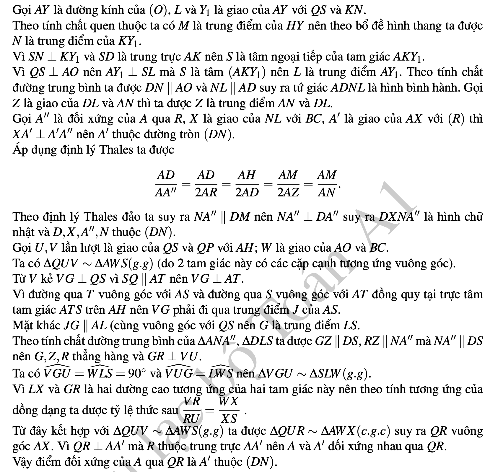Gợi ý đáp án đề Toán vòng 2 THPT chuyên Khoa học Tự nhiên - 7