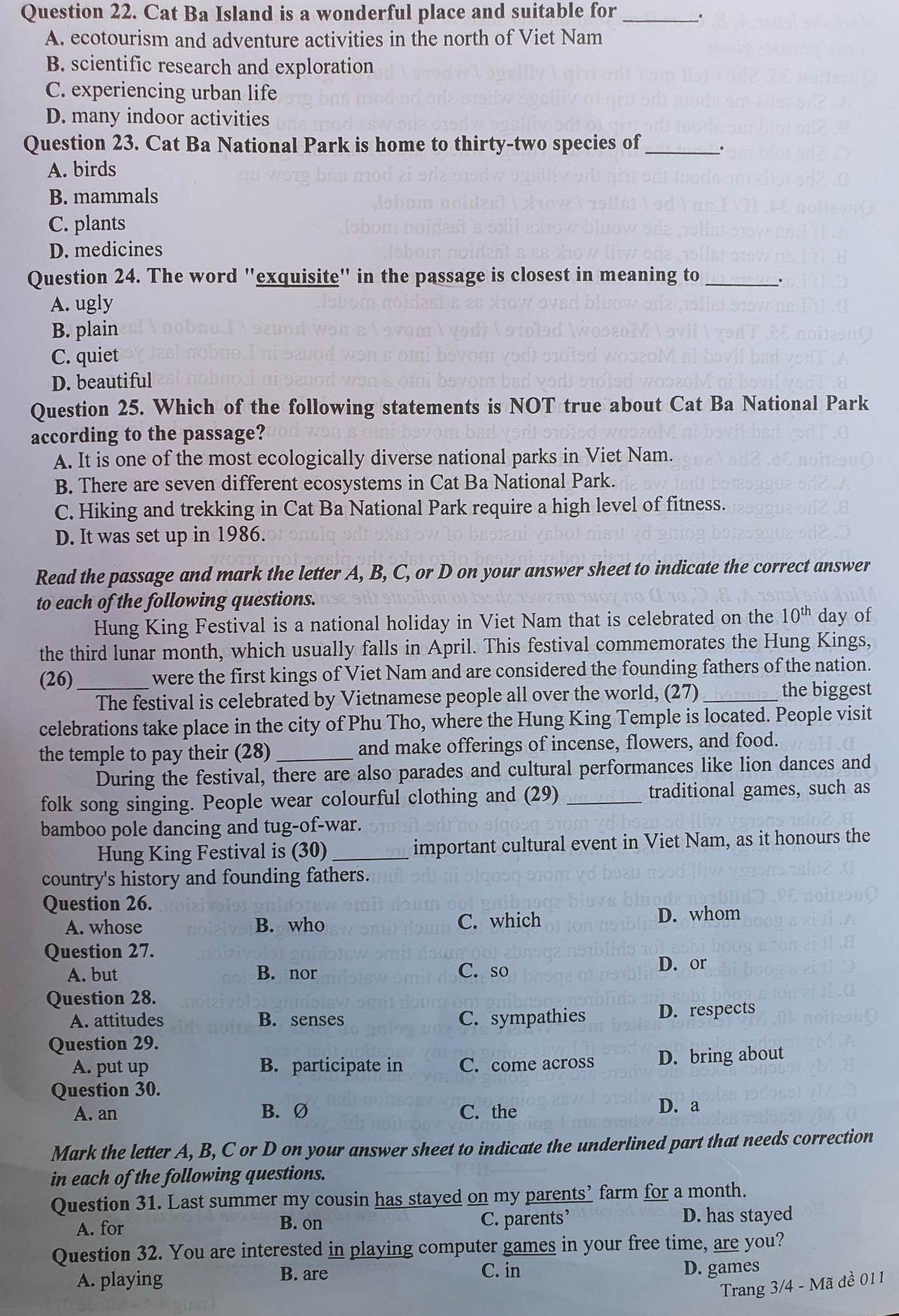 Tất cả mã đề thi tuyển sinh lớp 10 môn Anh Hà Nội năm 2023 - 3