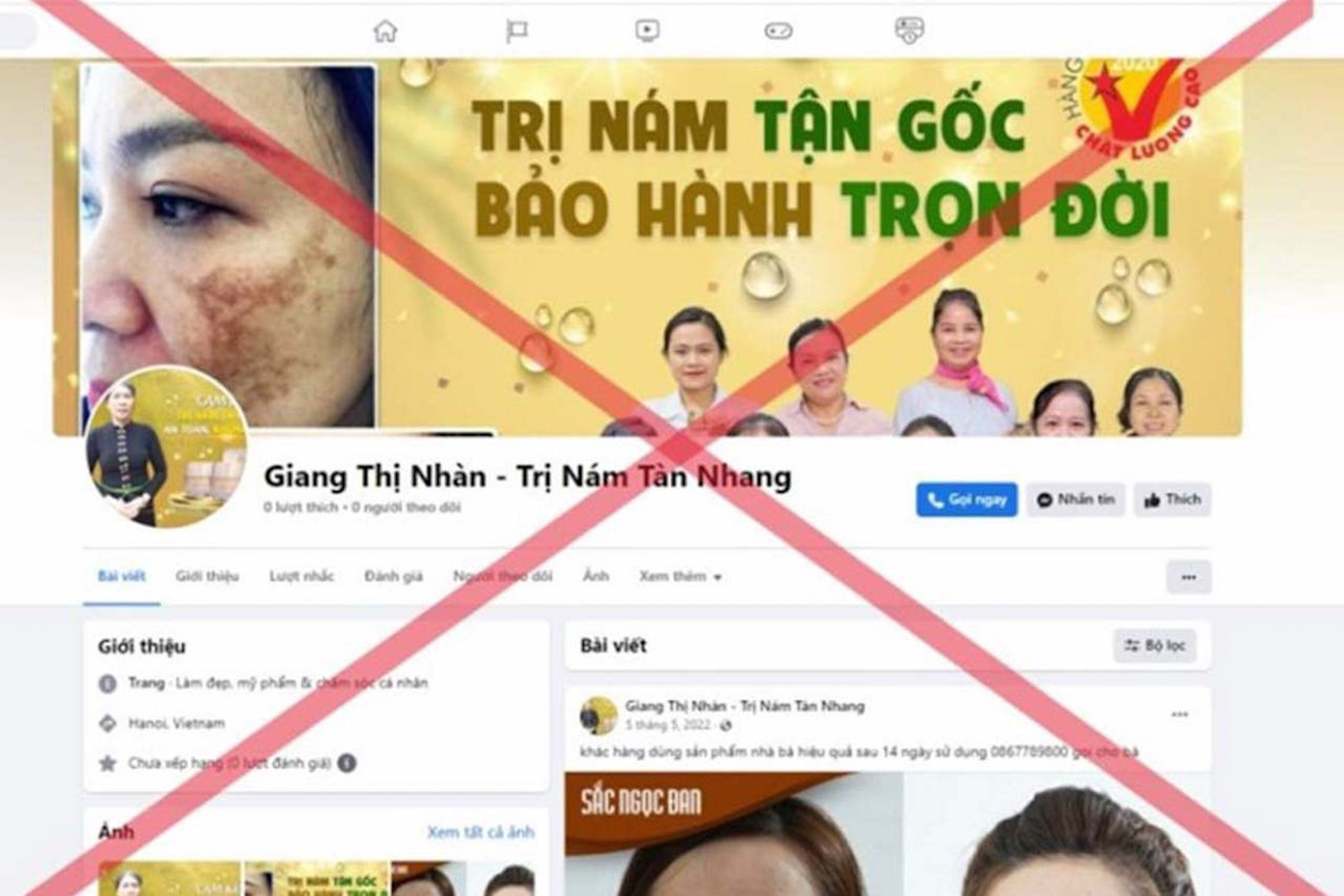 Hình ảnh, clip quảng cáo về lương y có tên là Giang Thị Nhàn xuất hiện trên mạng xã hội.