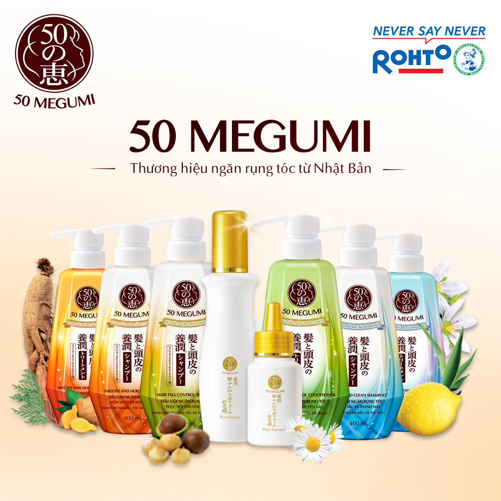 Bộ sản phẩm ngăn ngừa rụng tóc 50 Megumi.