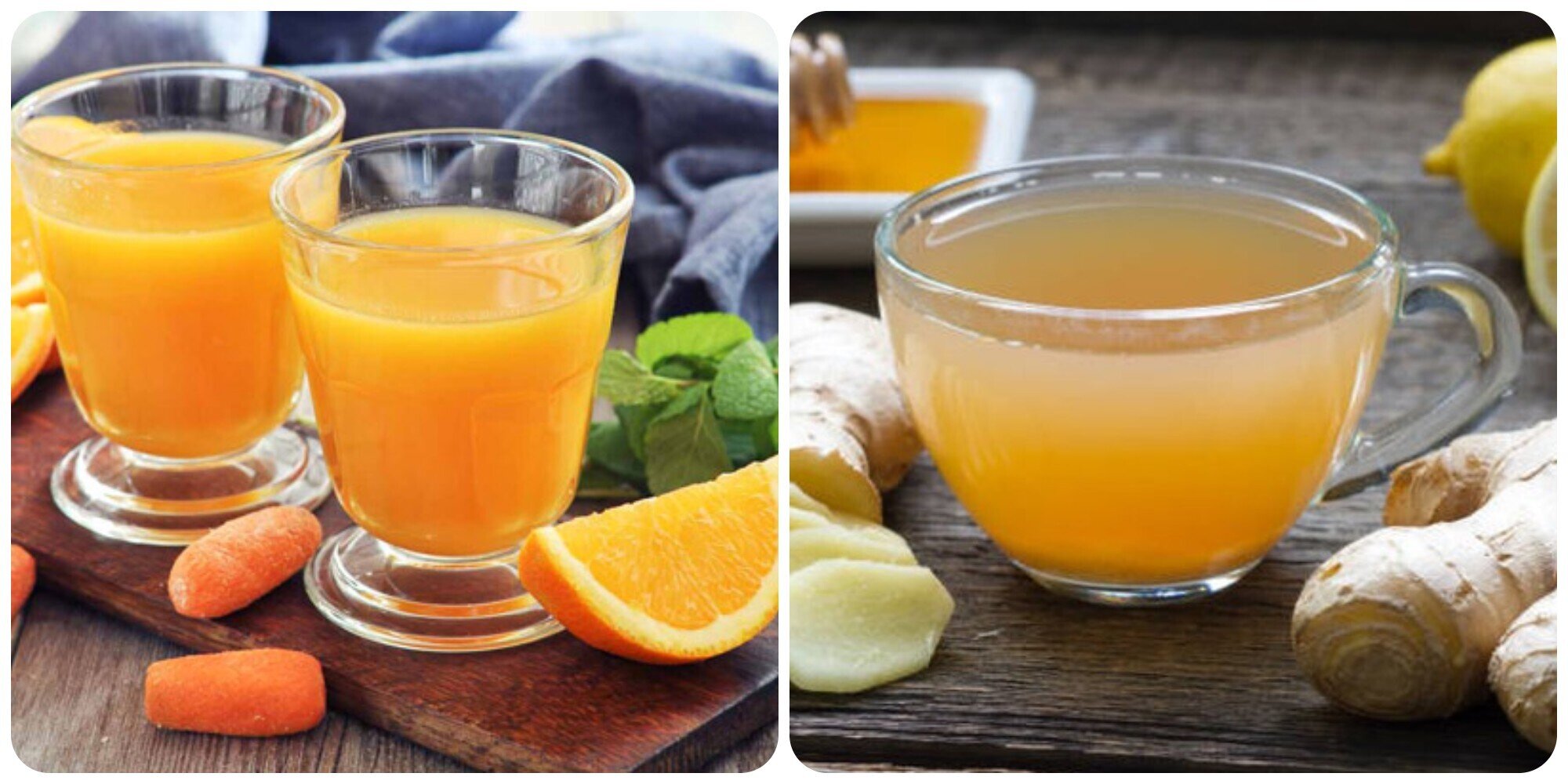 Nước gừng và nước cam đều được khuyến cáo không nên uống vào buổi tối