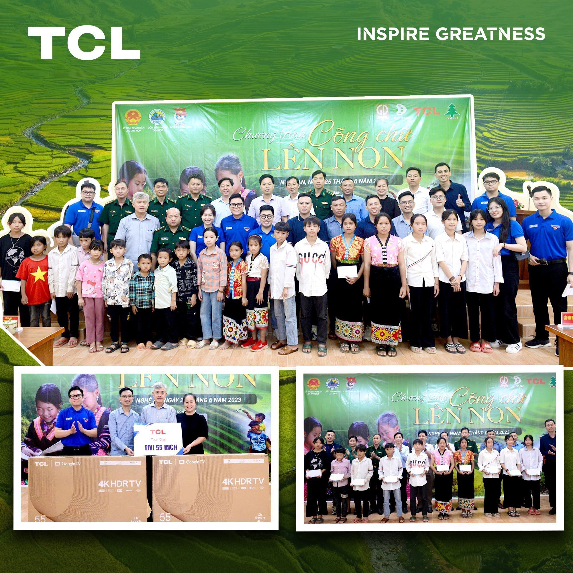 TCL đồng hành cùng Đài VTC trao tặng tivi đến trẻ em vùng cao Nghệ An.