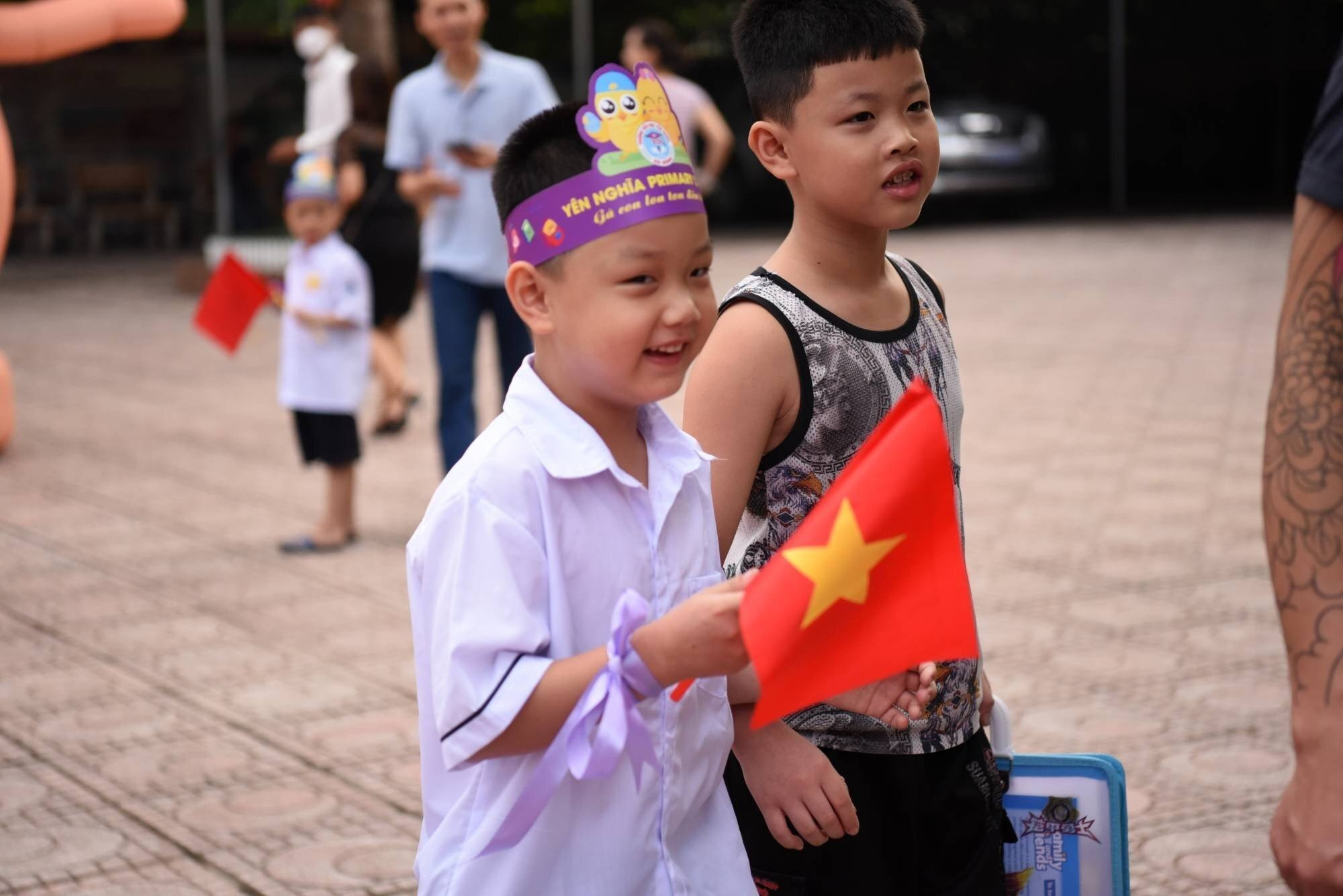 Nụ cười tươi hiện rõ trên gương mặt trẻ thơ. (Ảnh: T.N)