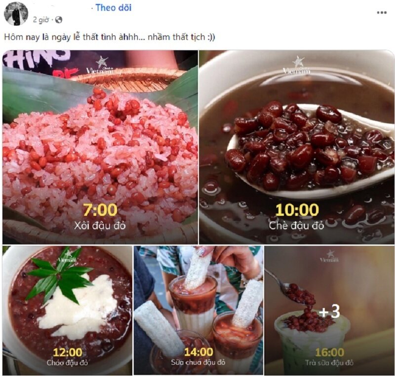 Những bản thực đơn toàn món ăn từ đậu đỏ được lan truyền rầm rộ trên mạng xã hội.