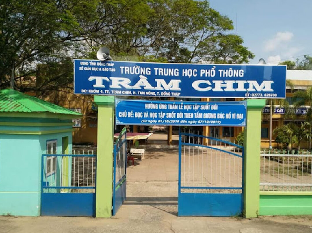 Trường THPT Tràm Chim (huyện Tràm Chim, tỉnh Đồng Tháp), nơi xảy ra sự việc.