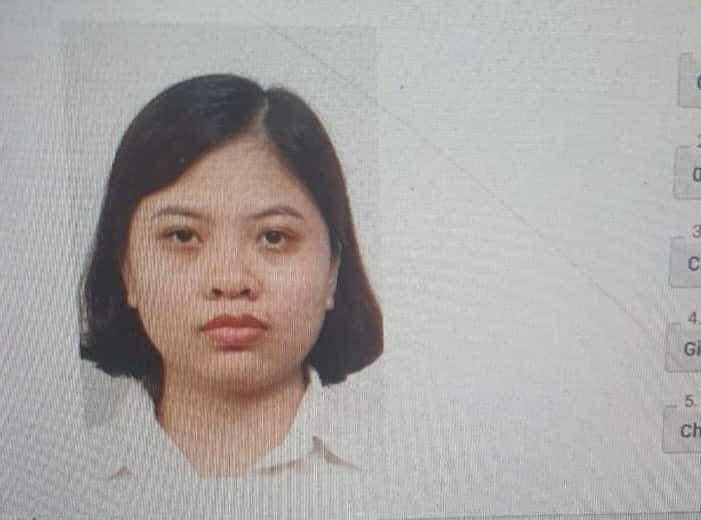 Lực lượng Công an phát đi thông báo truy tìm nghi can Giáp Thị Huyền Trang.