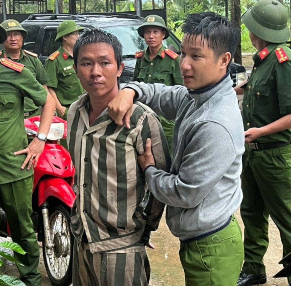 Phạm nhân trốn trại Hồ Văn Đặng bị bắt vào chiều cùng ngày. (Ảnh: Trại giam Z30D)