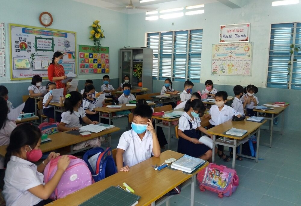 Một lớp học Trường Tiểu học Cam Nghĩa 2. (Ảnh website nhà trường)
