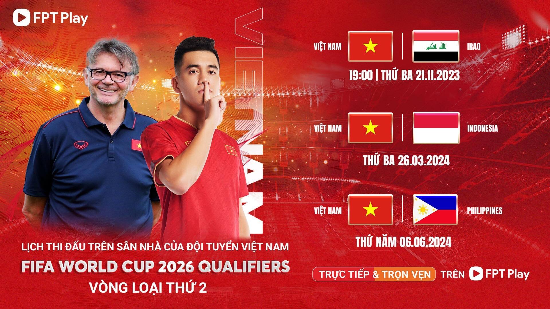 Các trận đấu trên sân nhà của đội tuyển Việt Nam tại vòng loại World Cup 2026.