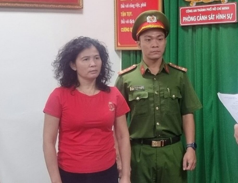 Bà Đặng Thị Hàn Ni lúc bị bắt.