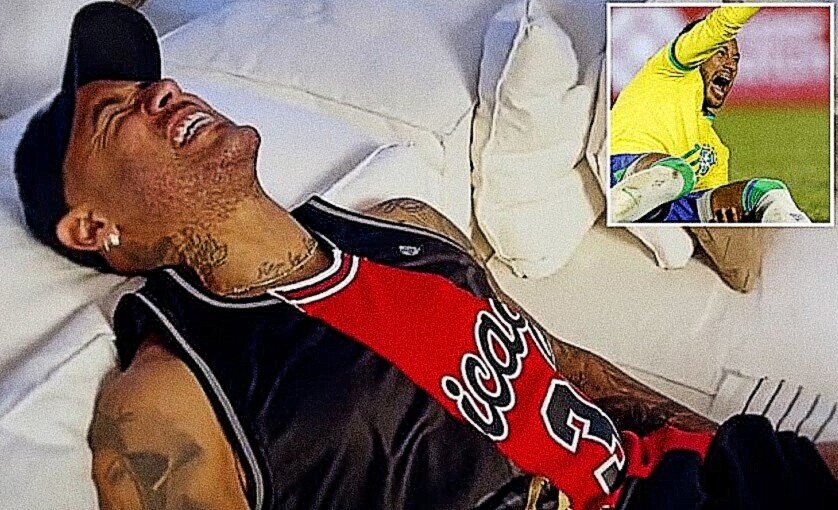 Neymar đau đớn sau ca phẫu thuật dây chằng.