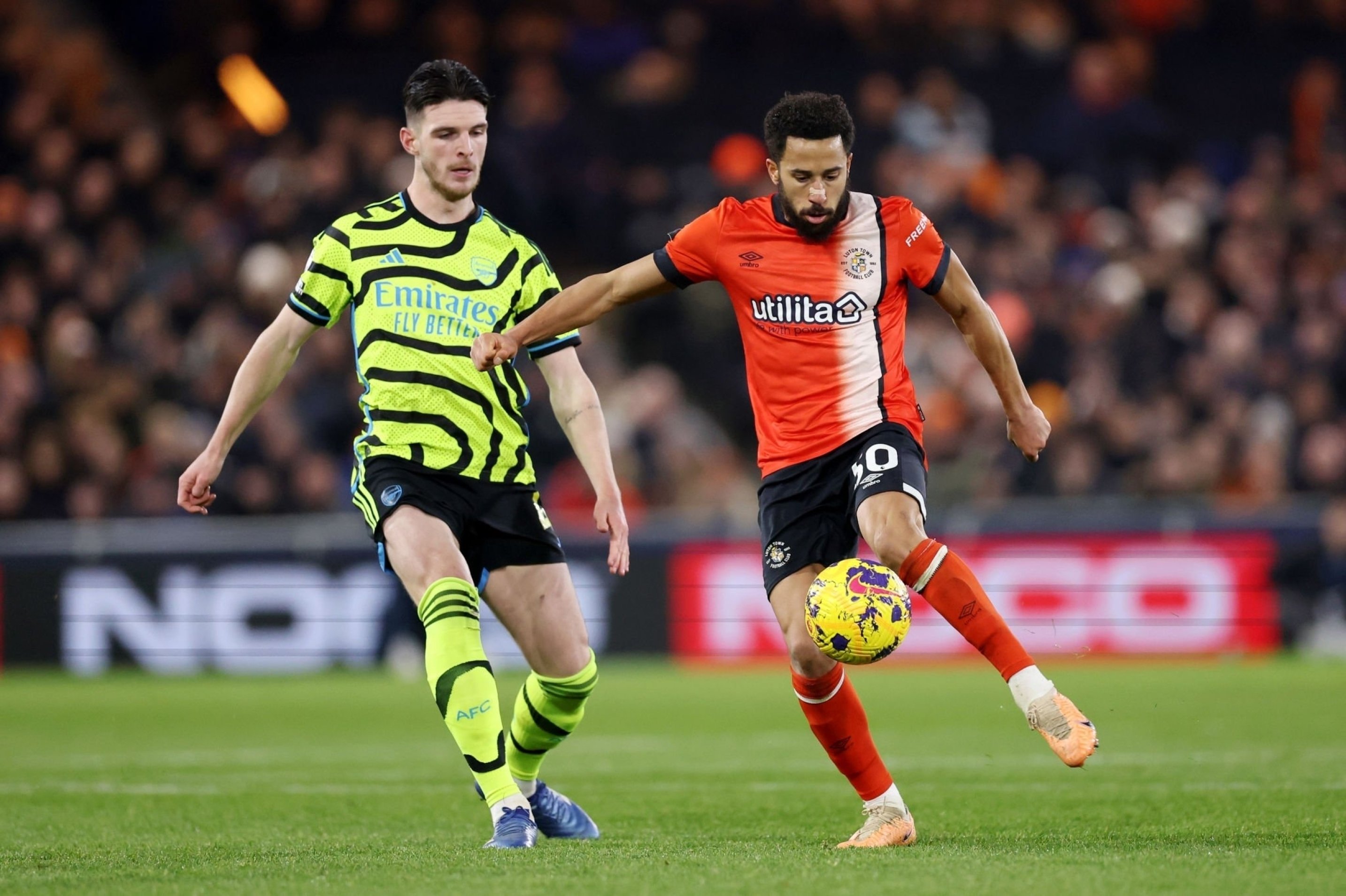 Arsenal ghi tới 4 bàn nhưng chỉ thắng với cách biệt tối thiểu trước Luton Town. (Ảnh: Getty Images)