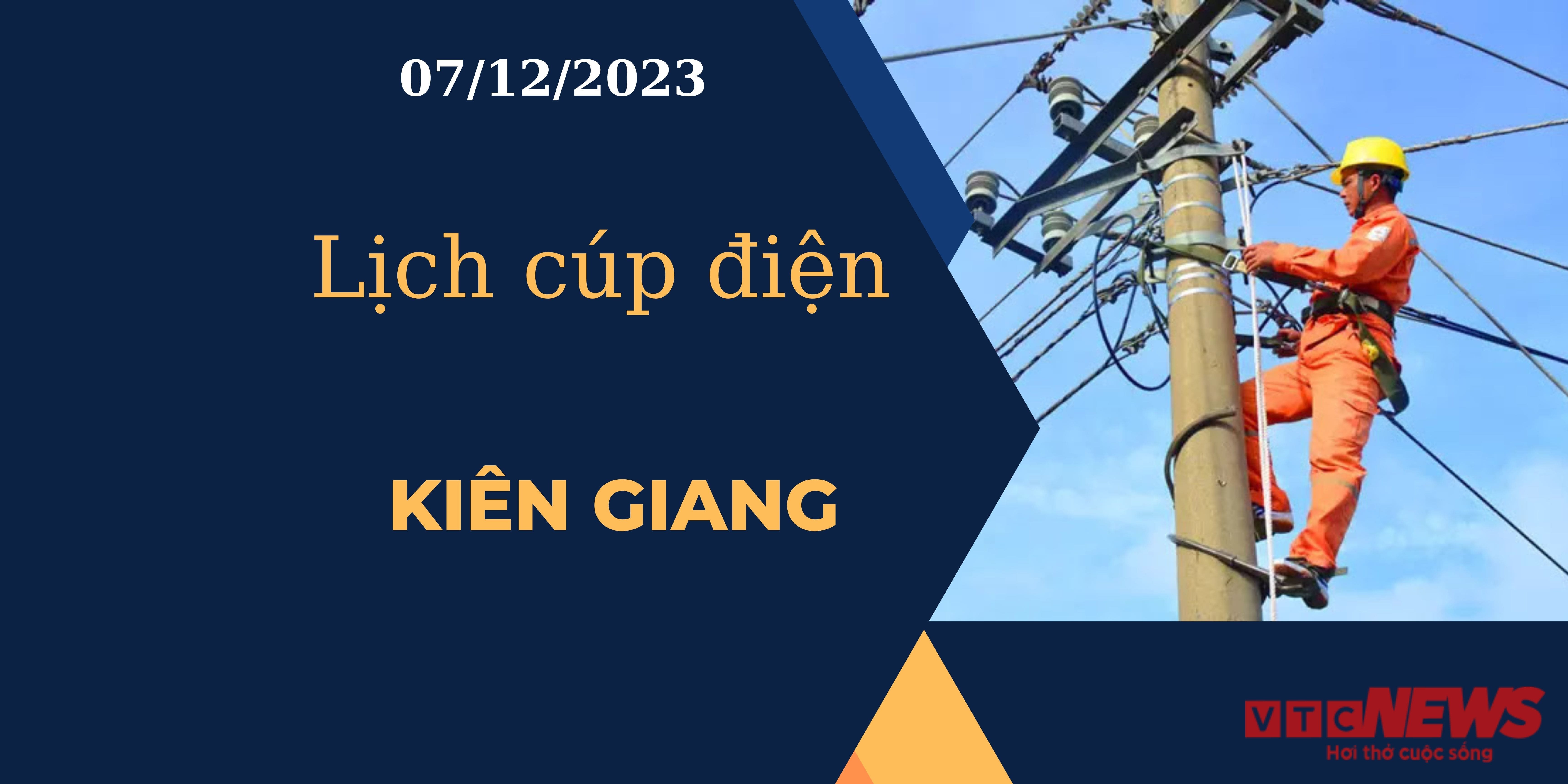 Lịch cúp điện Kiên Giang ngày 07/12/2023