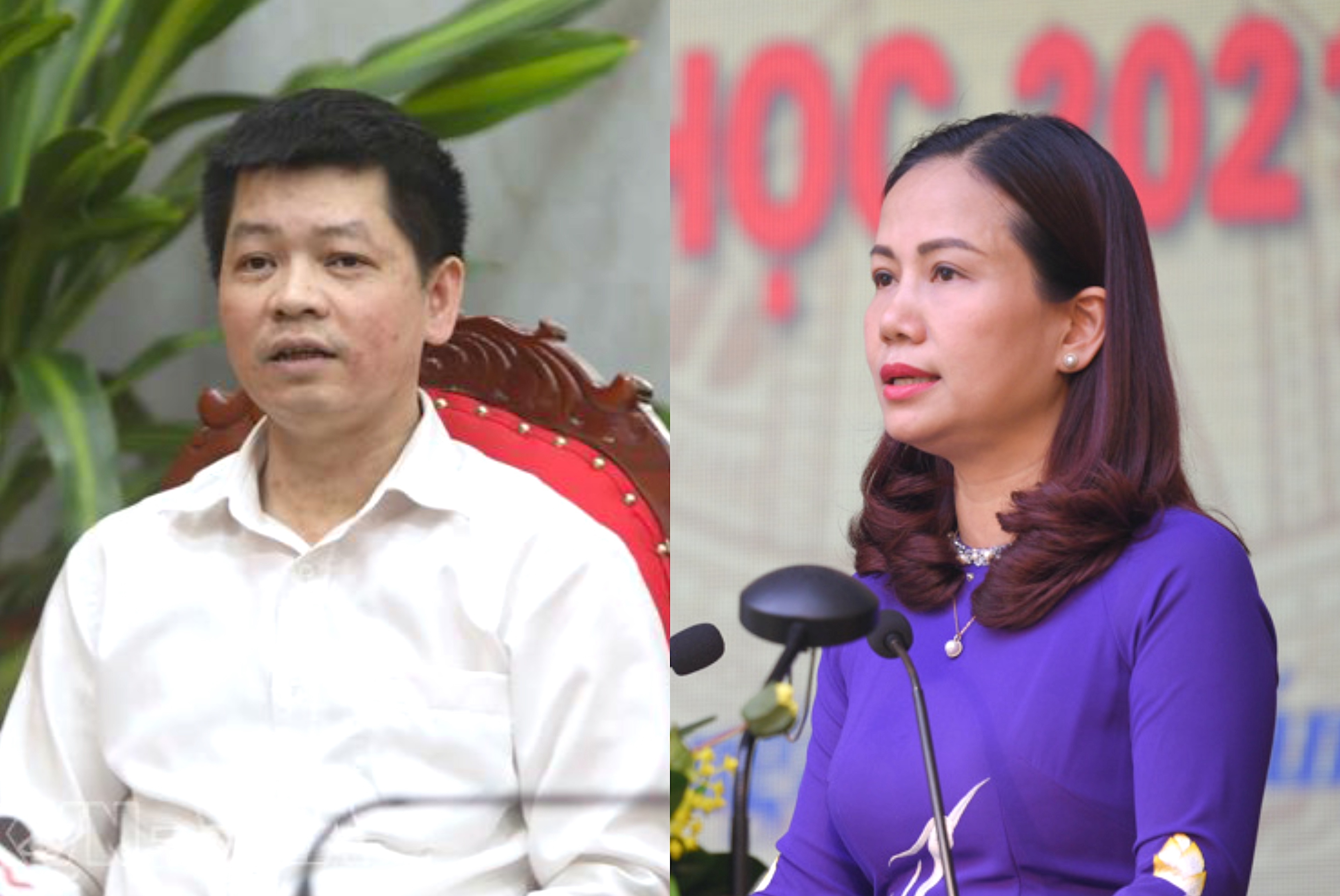 Ông Phạm Quốc Toản (trái) và bà Vương Hương Giang (phải).
