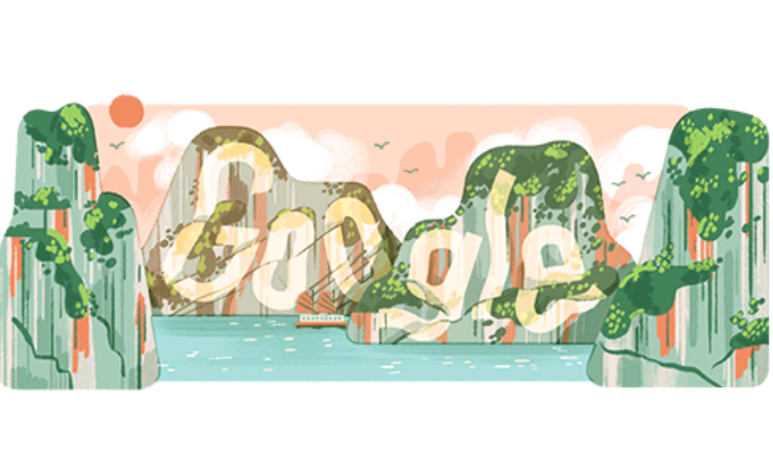 Google Doodles hôm nay tôn vinh Vịnh Hạ Long. (Ảnh chụp màn hình)