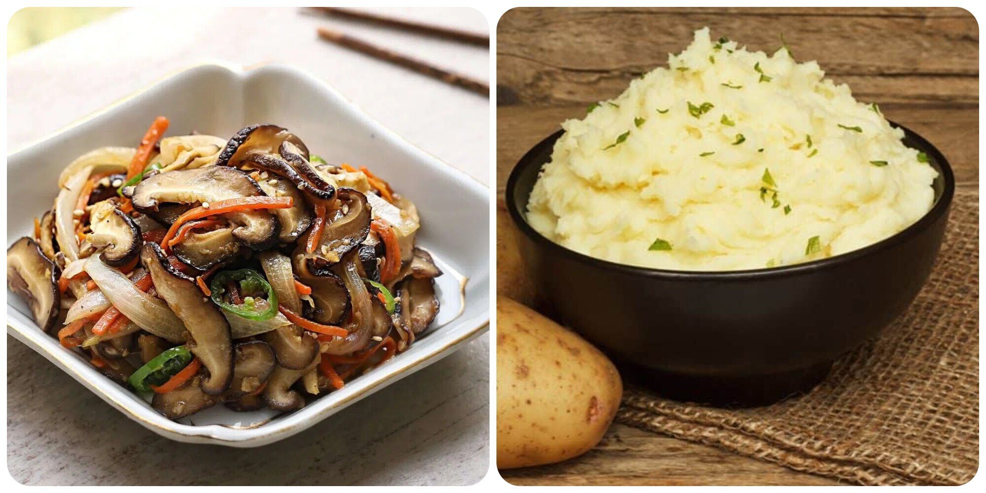Nấm và khoai tây là hai thực phẩm rất tốt cho sức khoẻ