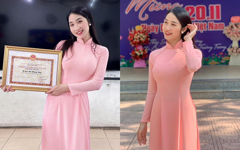 Cô giáo xinh đẹp Lưu Thị Phương Thảo (29 tuổi, quê Thái Bình, dạy tiểu học ở Hà Nội) bất ngờ nổi tiếng trở lại trong năm 2023 khi được biết đến là bạn gái của cựu tiền đạo U23 Việt Nam Trần Danh Trung.