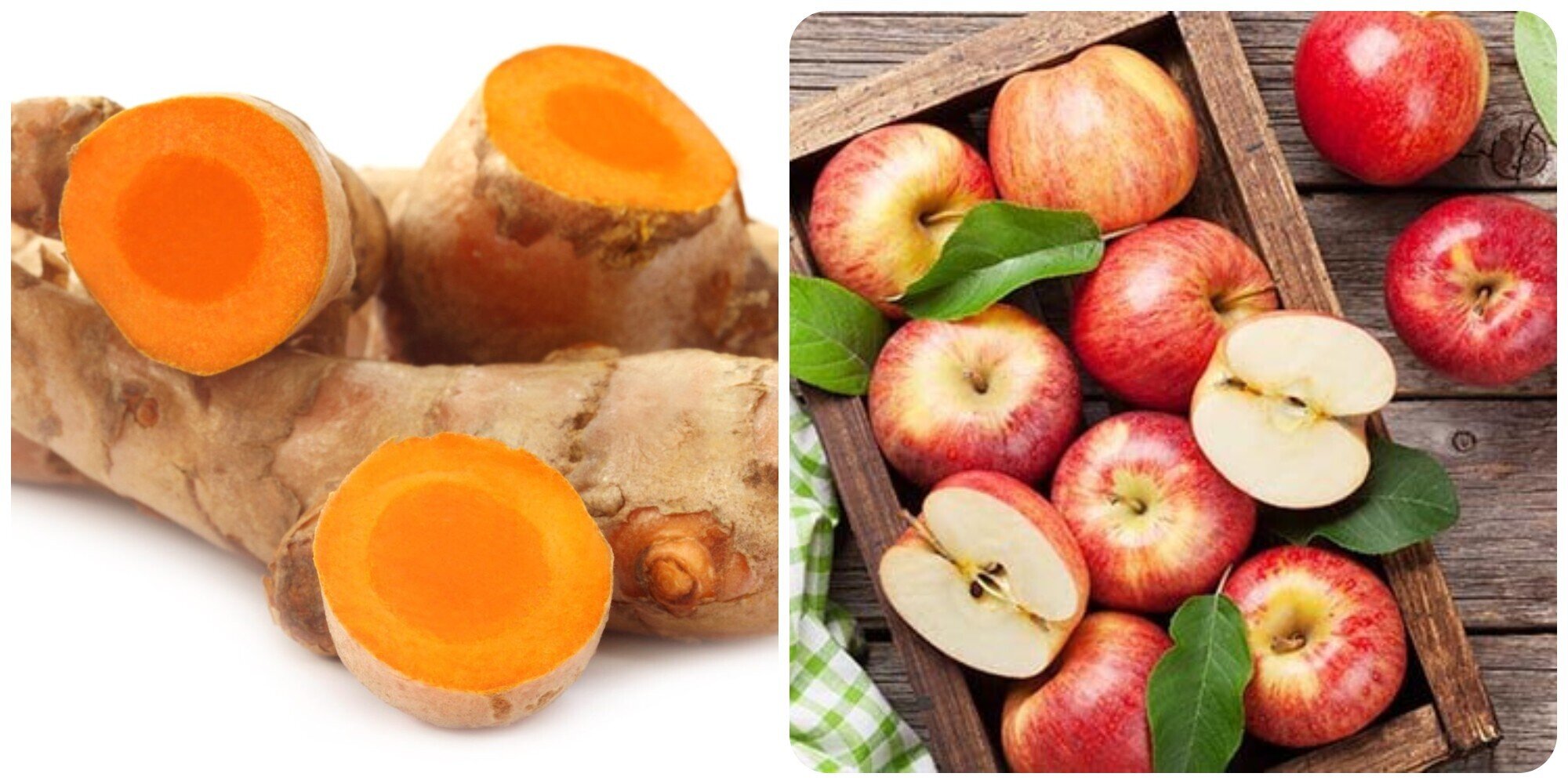 Nghệ và táo là hai thực phẩm rất tốt cho gan