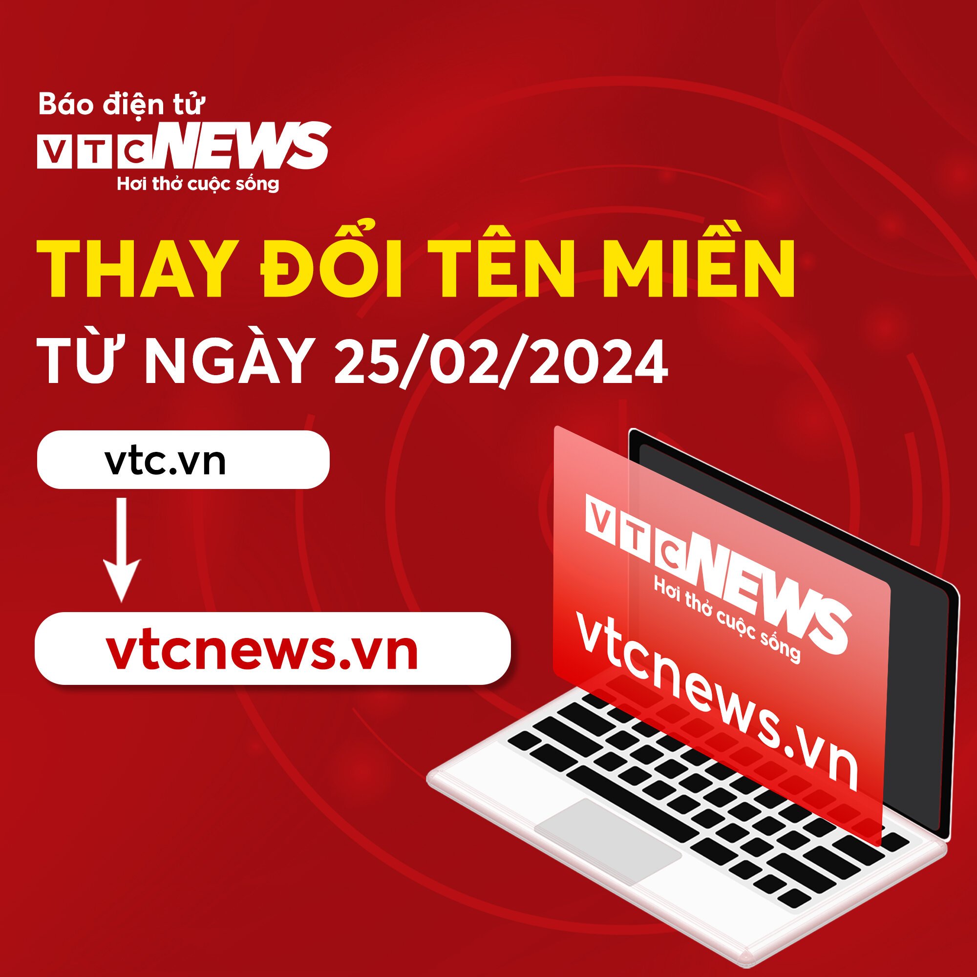Báo điện tử VTC News đổi tên miền.