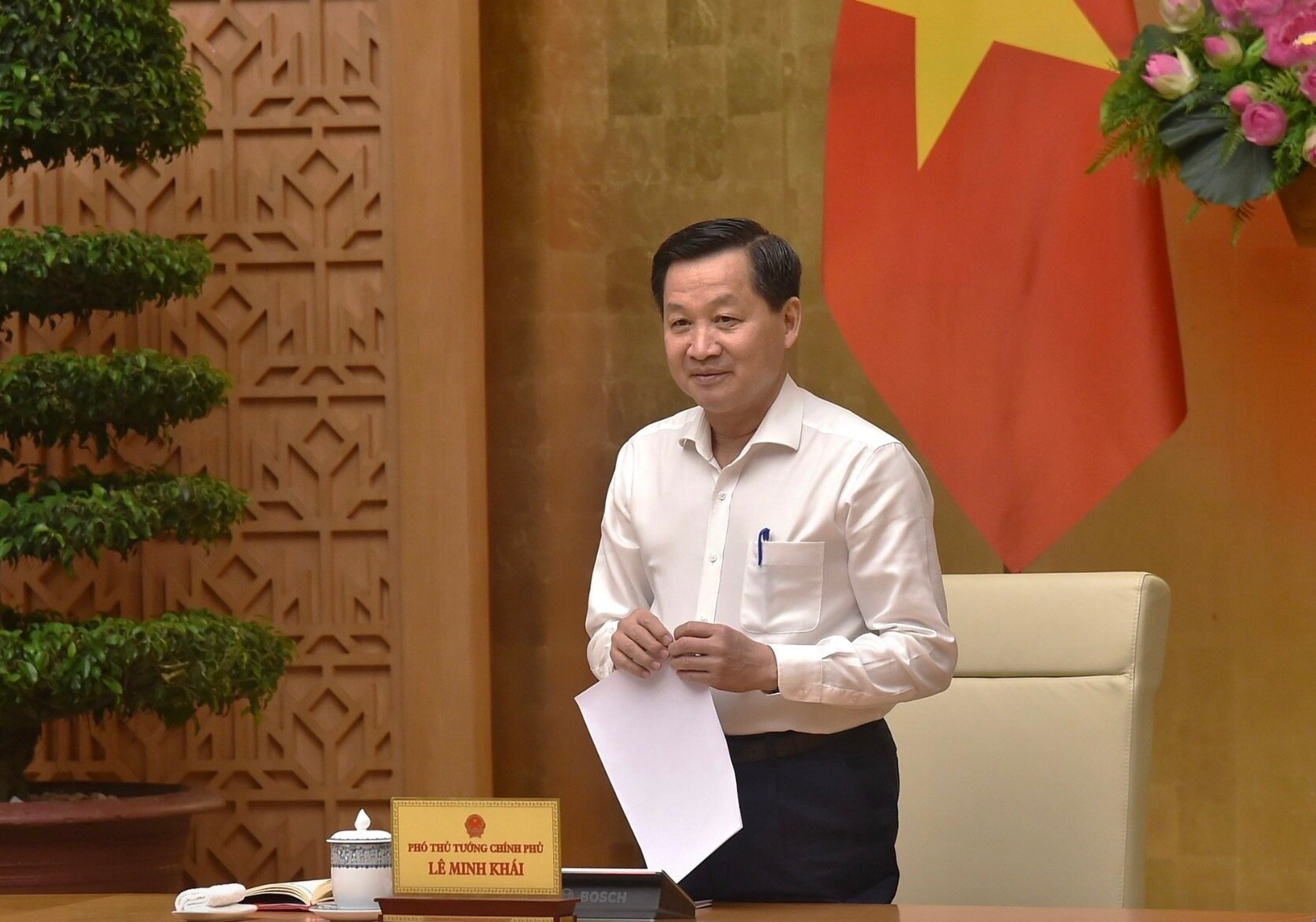 Phó Thủ tướng Lê Minh Khái chủ trì cuộc họp Ban Chỉ đạo điều hành giá. (Ảnh: VGP/Trần Mạnh)
