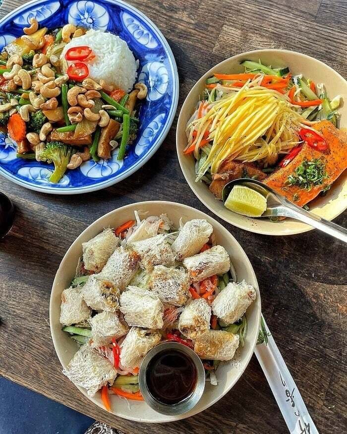 Các món ăn của quán chay Nha Trang Thiên Ý đều được làm từ nguyên liệu tươi mới.