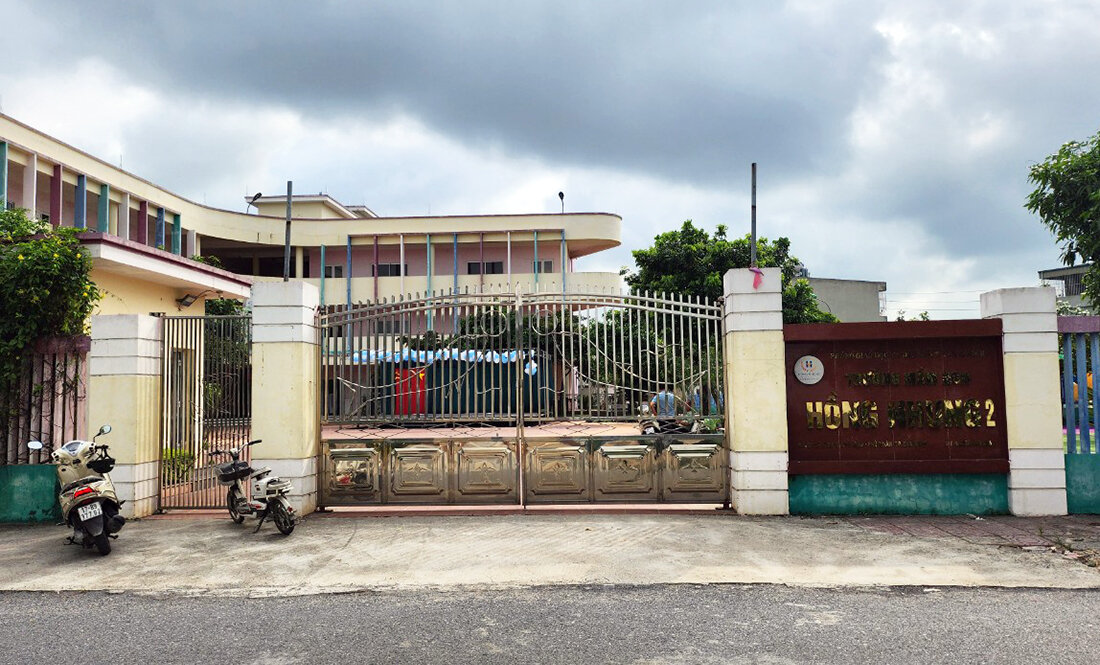 Trường Mầm non Hồng Nhung cơ sở 2, nơi cháu H. theo học.