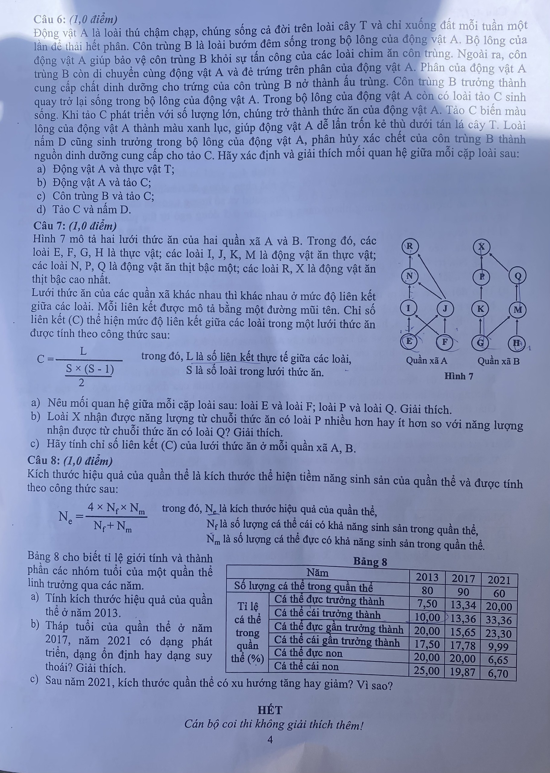 Đề thi Toán, Sinh học vào lớp 10 THPT chuyên Khoa học Tự nhiên Hà Nội - 5