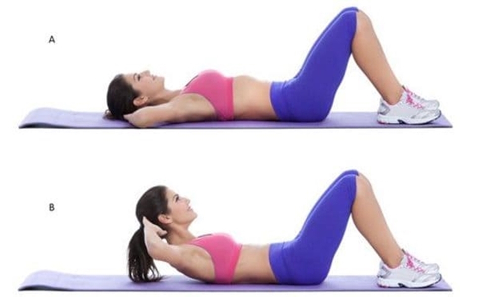 Bài tập gập bụng luôn đứng đầu danh sách bài tập giảm mỡ hiệu quả. (Ảnh: Pinterest)