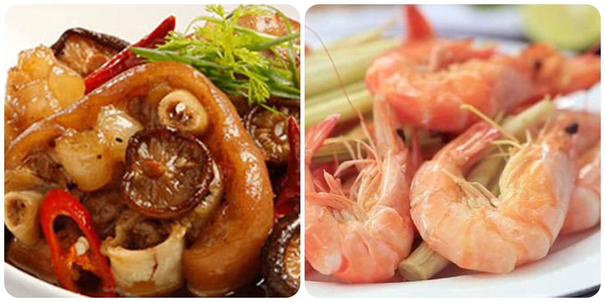 Chân giò hầm rượu vang hay tôm hấp bia đều là những món dễ tạo nồng độ cồn