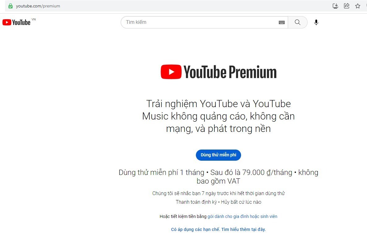 Cách dùng YouTube Premium. (Ảnh minh họa)