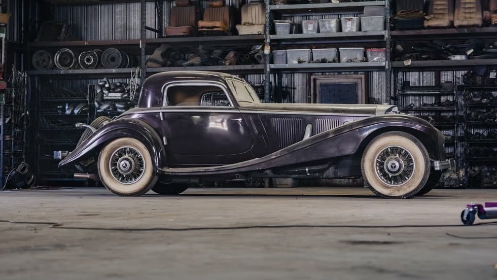 Chiếc xe Mercedes 500 K Special Coupe đời 1935 của Rudolf Caracciola vẫn còn khá tốt. (Ảnh: RM Sotheby's)