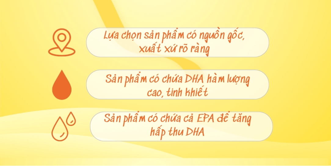 Tiêu chí lựa chọn viên uống bổ sung DHA.