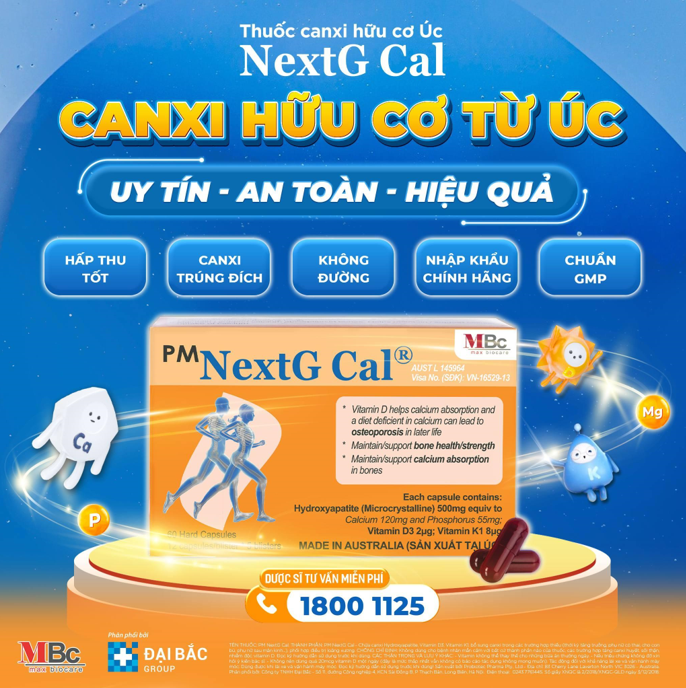 Mỗi viên canxi PM NextG Cal có hàm lượng dễ dàng điều chỉnh cho nhiều đối tượng.