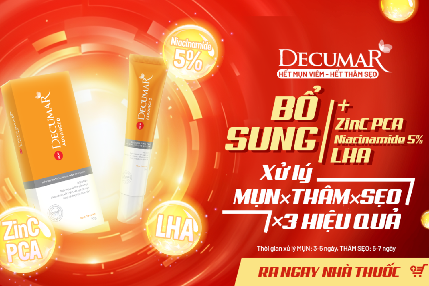 Gel chấm mụn Decumar Advanced Mới - giảm mụn nhanh, mờ thâm sẹo - 1