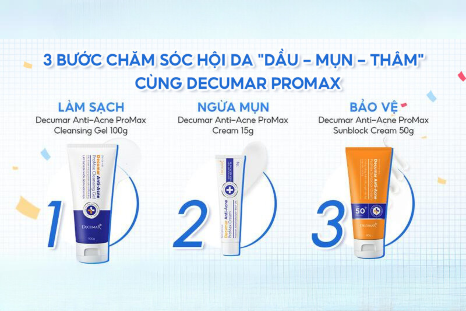 Bộ ba sản phẩm Decumar Promax chăm sóc da mụn toàn diện - 4