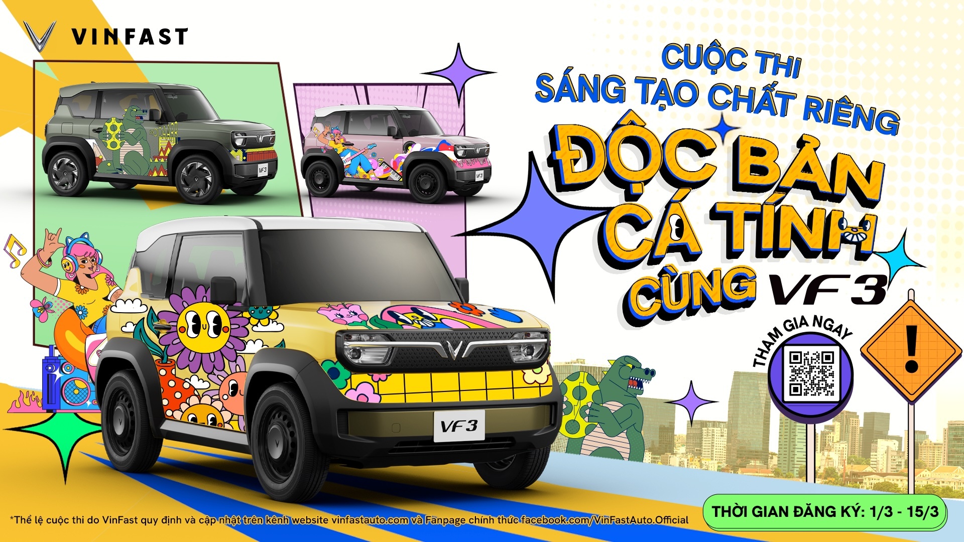 Cuộc thi “Sáng tạo chất riêng, độc bản cá tính” chính thức mở cổng đăng ký để nhận thông tin từ các chủ xe VF 3 từ ngày 1/3-15/3.