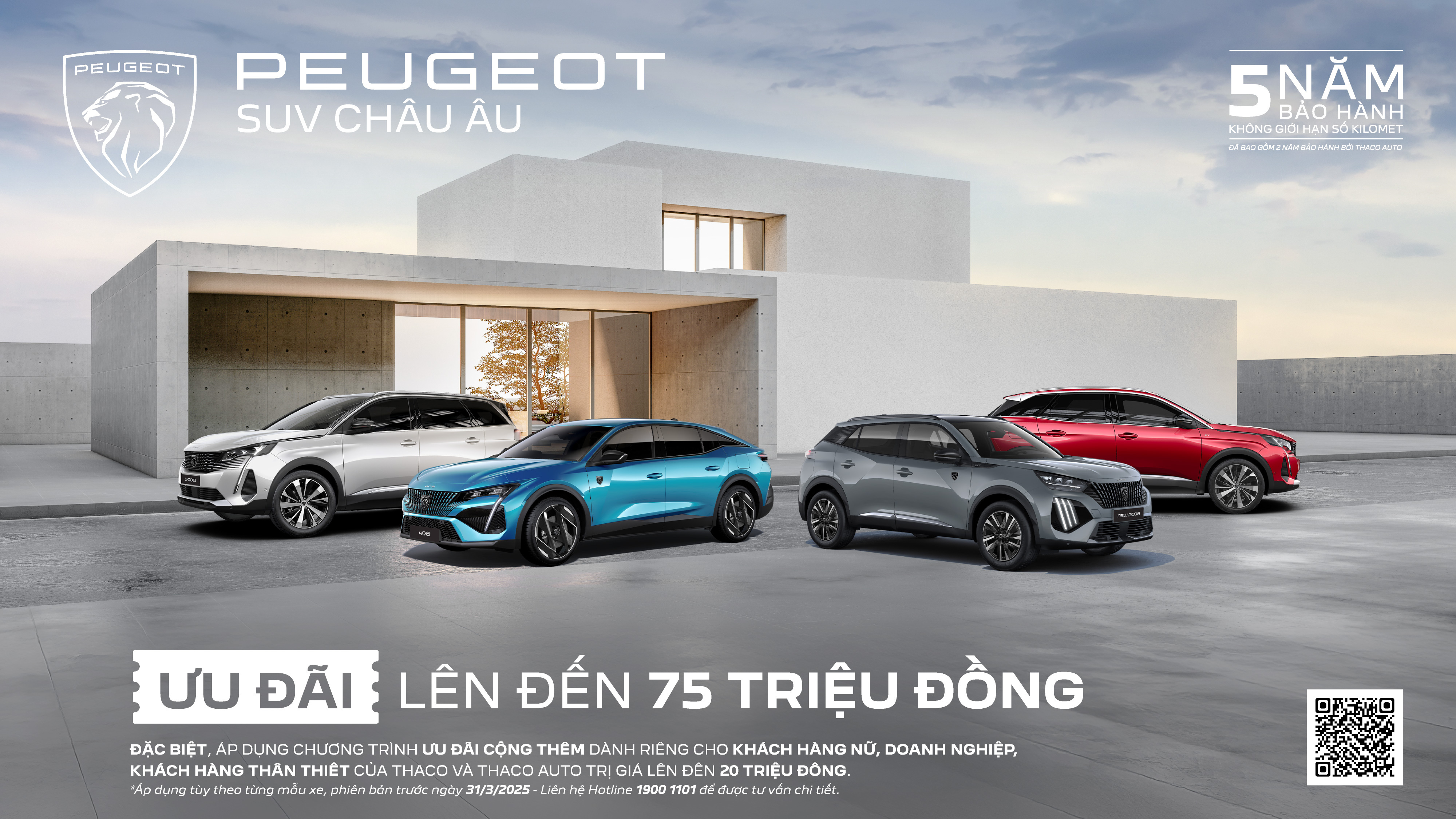 Sở hữu SUV Peugeot với ưu đãi lên đến 75 triệu đồng.