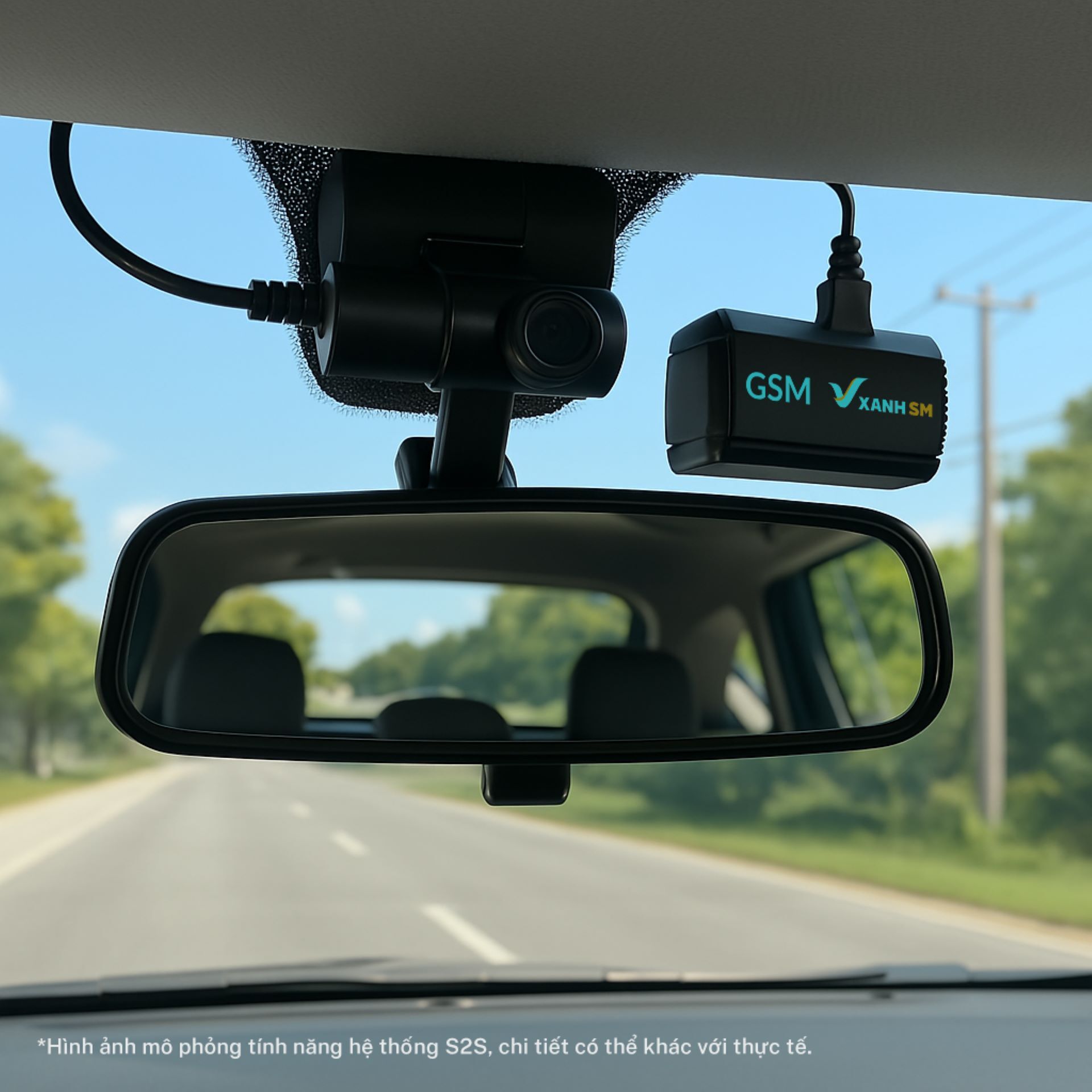 Hệ thống camera được tích hợp ở phía sau gương chiếu hậu trong xe.