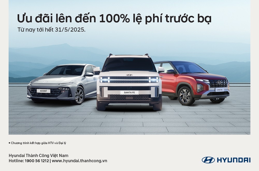 Khách mua ô tô trong tháng 5 được ưu đãi 100% lệ phí trước bạ.