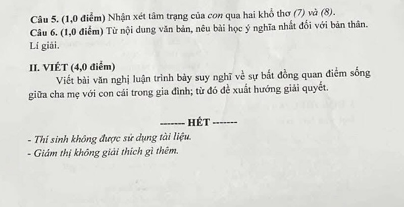 Đề môn Ngữ văn thi vào lớp 10 của tỉnh đầu tiên trên cả nước 2025 - 2