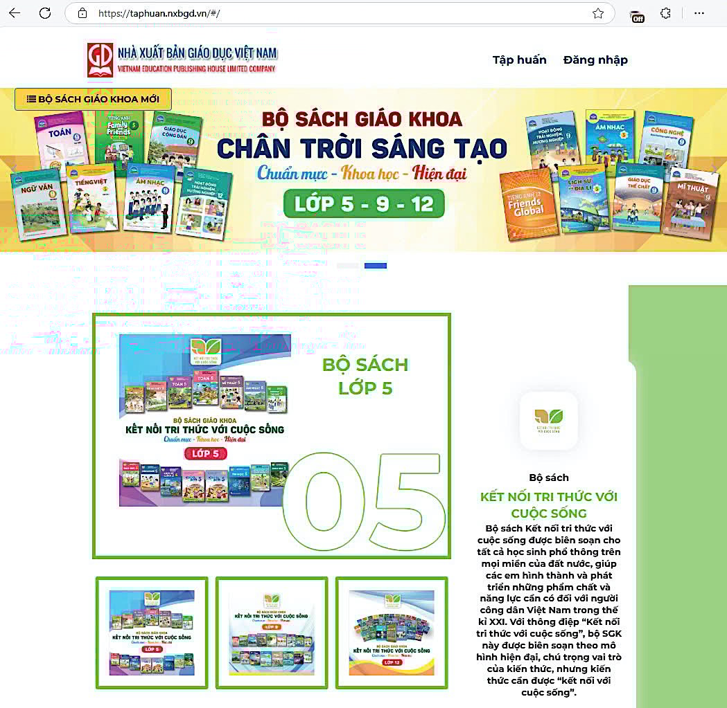 Electronic textbook website of Vietnam Education Publishing House.