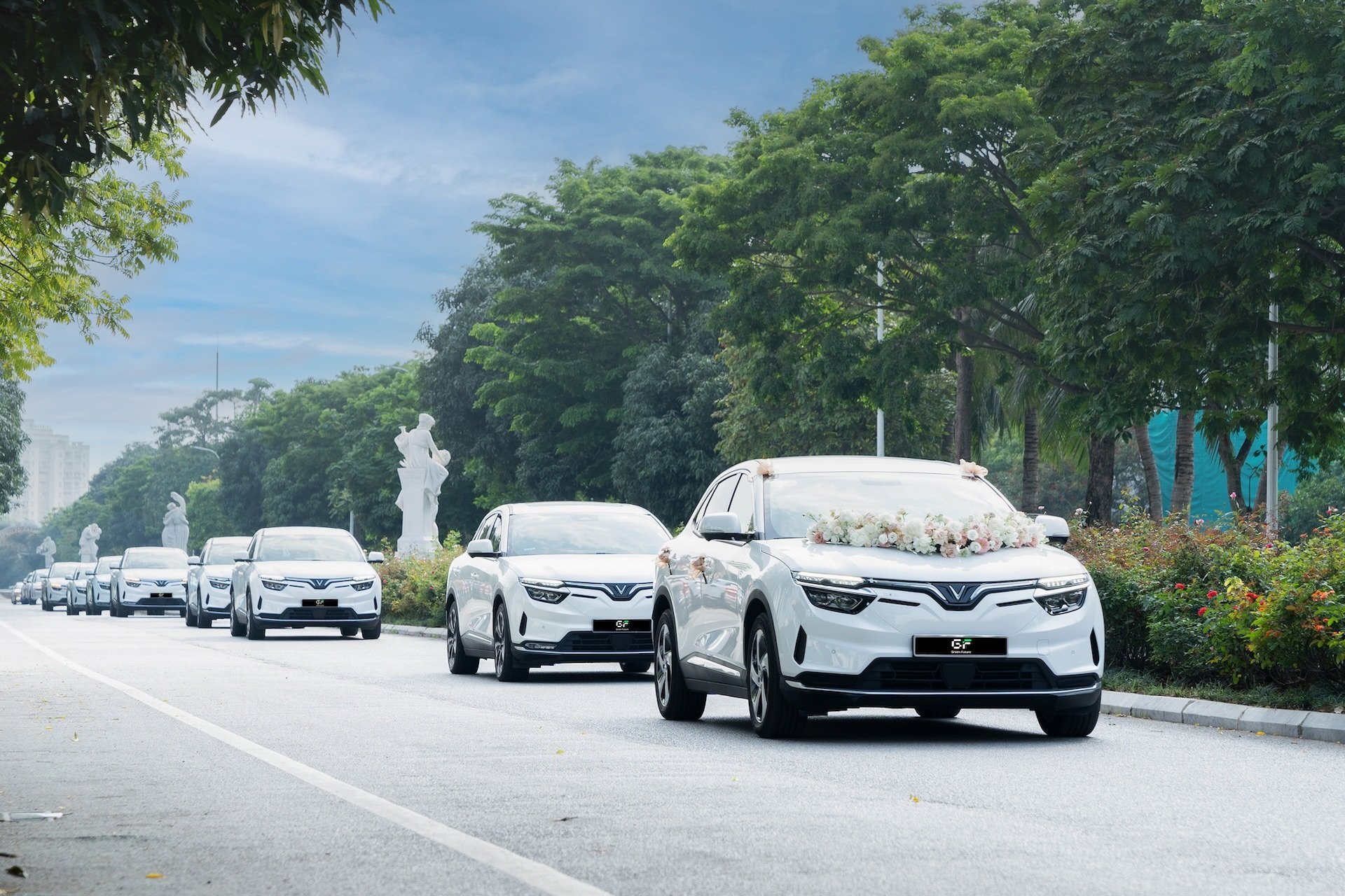 Dịch vụ cho thuê xe cưới VinFast được thiết kế theo ba lựa chọn, tương đương 3 mức giá 1,26 - 3,67 - 7,19 triệu đồng. (Ảnh: VFS)